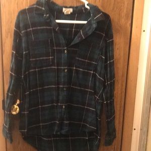 FINAL PRICE! Womens Passport Long Sleeve Button Down Flannel Shirt